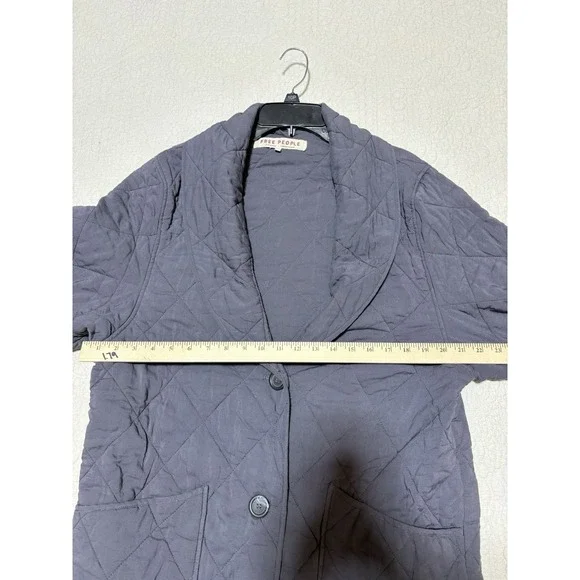 Free People Women's XS Oversized Gray Quilted Happy Day Dreamer Jacket - Picture 8 of 13